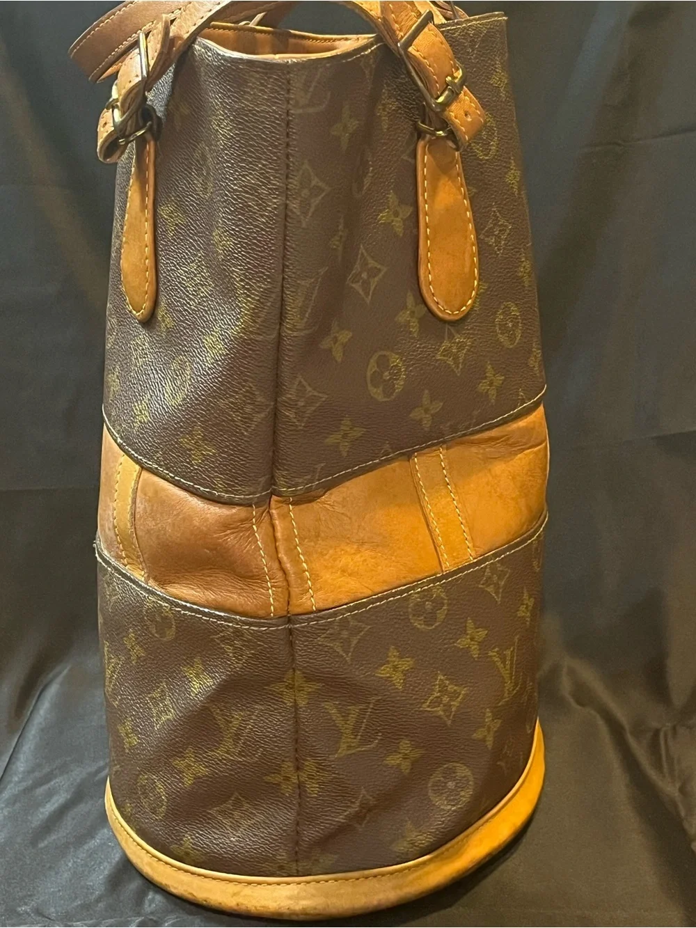 Vintage Louis Vuitton French Company Monogram Bucket Bag GM Shoulder Tote